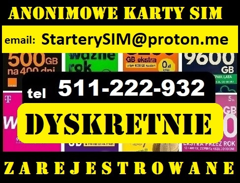 Ogłoszenie - Anonimowe zarejestrowana KARTY SIM startery prepaid aktywne karty SIM do telefonu komórkowego Gdańsk. Zdjęcie 1