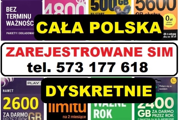 Ogłoszenie - Tarnów zarejestrowane karty SIM startery prepaid polskie ZDALNA REJESTRACJA kart SIM starterów. Zdjęcie 1