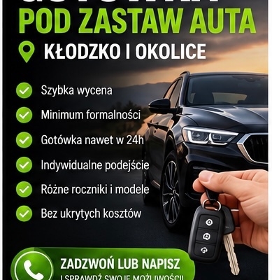 Ogłoszenie - Gotówka pod zastaw auta – sprawdź dostępne możliwości. Zdjęcie 1
