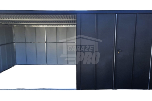 Ogłoszenie - Schowek - domek ogrodowy 2,3x3 m + wiata 3x3 m - drzwi - antracyt - blacha na rąbek - dach spad w tył GP746. Zdjęcie 1
