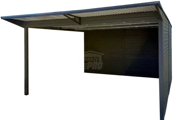 Ogłoszenie - Wiata samochodowa CarPort 4x5 m - antractyt - dodatkowa zabudowa  - dach spad w tył GP736. Zdjęcie 1