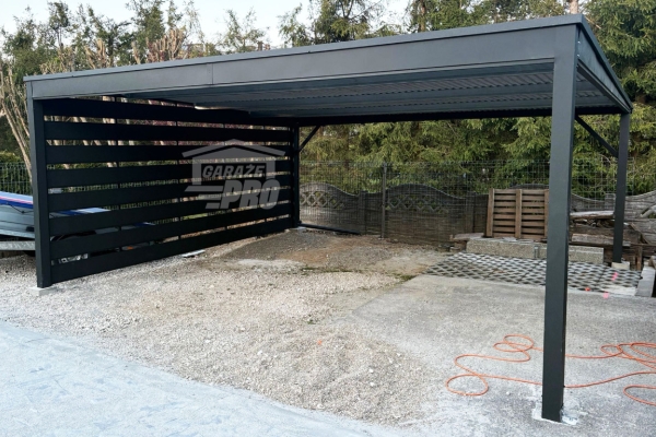 Ogłoszenie - Carport - Wiata samochodowa CarPort 5x5 m - antractyt - dodatkowa zabudowa - dach spad w tył GP737. Zdjęcie 2