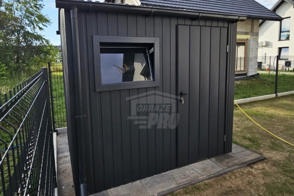 Ogłoszenie - Domek ogrodowy 2,5x2 m - drzwi - okno - antracyt - dach dwuspad odwrócony - rynny GP738. Zdjęcie 2