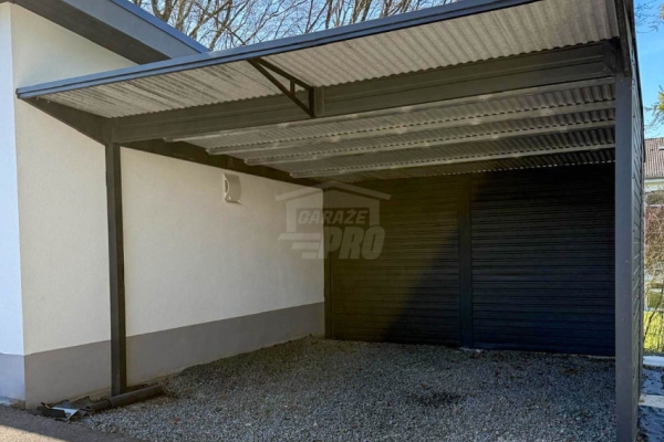 Ogłoszenie - Wiata samochodowa CarPort 4x5 m - antractyt - dodatkowa zabudowa  - dach spad w tył GP736. Zdjęcie 4