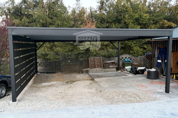 Ogłoszenie - Carport - Wiata samochodowa CarPort 5x5 m - antractyt - dodatkowa zabudowa - dach spad w tył GP737. Zdjęcie 4
