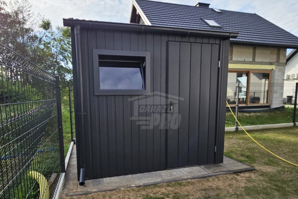 Ogłoszenie - Domek ogrodowy 2,5x2 m - drzwi - okno - antracyt - dach dwuspad odwrócony - rynny GP738. Zdjęcie 3