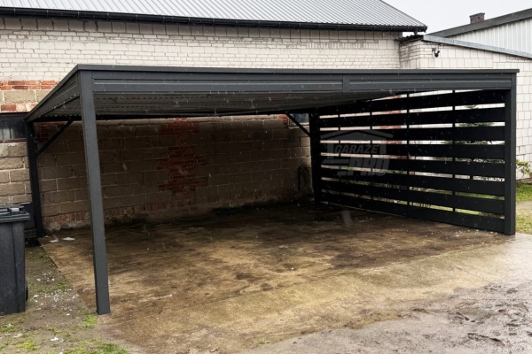 Ogłoszenie - Carport - wiata samochodowa 6x5 m - dodatkowa zabudowa - antracyt - dach spad w tył GP735. Zdjęcie 3