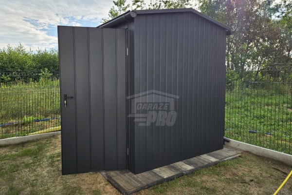 Ogłoszenie - Domek ogrodowy 2,5x2 m - drzwi - okno - antracyt - dach dwuspad odwrócony - rynny GP738. Zdjęcie 4