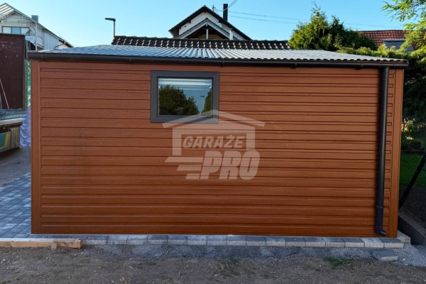 Ogłoszenie - Garaż blaszany 5x6 m + wiata 2x6 m brama segmentowa drzwi okno drewnopodobny rynny GP768. Zdjęcie 3
