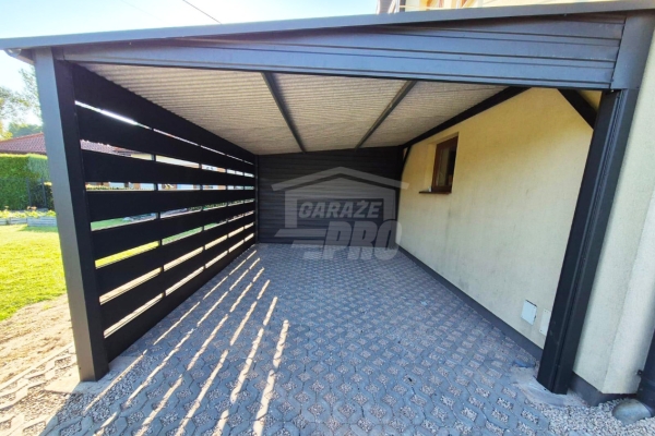Ogłoszenie - Schowek - domek ogrodowy 3x4 m + wiata 3x6 m - drzwi - antracyt - dach spad w bok - rynny GP751. Zdjęcie 5