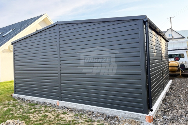 Ogłoszenie - Garaż blaszany 6x6 m - 2x brama uchylna - ściana działowa drewnopodobny - dach rynny GP744. Zdjęcie 5