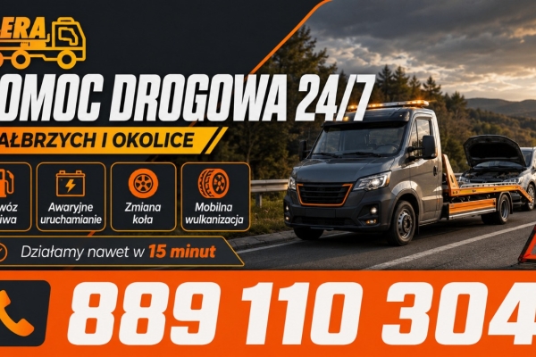 Ogłoszenie - Wałbrzych: laweta, dźwig i transport maszyn - Pomoc Drogowa AERA. Zdjęcie 1