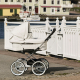 Ogłoszenie - EmmalJunga Mondial De Luxe - Classic White Leatherette Pram Package - Warszawa - 4 155,00 zł