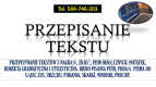 Ogłoszenie - Przepisywanie tekstów, cennik usługi, tel. 504-746-203. Edycja i poprawienie tekstu - Wrocław