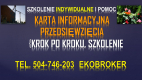 Ogłoszenie - Szkolenie indywidualne, karta informacyjna przedsięwzięcia, teel. 504-746-203,  cennik, warszaty, pomoc