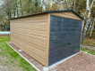 Ogłoszenie - Garaż blaszany 3x6m - Brama uchylna - Winchester - Sosna norweska - Drewnopodobny - Dach dwuspadowy TS894 - Kalisz - 7 250,00 zł