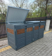 Ogłoszenie - Zabudowa koszy na śmieci wiata śmietnikowa obudowa kubłów 275x80x120 cm 4x240L antracyt + ciemny orzech TKD340 - Przemyśl - 4 490,00 zł