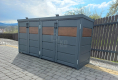 Ogłoszenie - Zabudowa koszy na śmieci wiata śmietnikowa obudowa kubłów 275x80x120 cm 4x240L antracyt + ciemny orzech TKD340 - Przemyśl - 4 490,00 zł