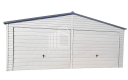 Ogłoszenie - GARAŻ BLASZANY 6,5m x 6m poziom - dwuspad - 2x Brama uchylna - biały + antracyt ID166 6,5x6 - Sosnowiec - 17 530,00 zł