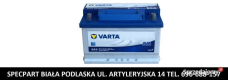 Ogłoszenie - Akumulator 72Ah 680A VARTA Blue Dynamic E43 - Biała Podlaska - 400,00 zł