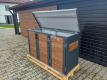 Ogłoszenie - Zabudowa koszy na śmieci wiata śmietnikowa obudowa kubłów 177x65x110 cm 3x120L antracyt + jasny orzech NB423 - Ruda Śląska - 3 300,00 zł
