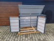 Ogłoszenie - Zabudowa koszy na śmieci wiata śmietnikowa obudowa kubłów 177x65x110 cm 3x120L antracyt + jasny orzech NB423 - Ruda Śląska - 3 300,00 zł