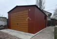 Ogłoszenie - Garaż blaszany 4,5x6m - brama uchylna - drzwi - okno - jasny brąz - drewnopodobny - dach dwuspadowy NB453 - Mrągowo - 8 780,00 zł