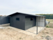 Ogłoszenie - Garaż blaszany Domek ogrodowy Schowek 4x6m + Wiata 2x6m  Drzwi 2x Okno Antracyt Rynny Dach dwuspadowy TS1005 - Katowice - 13 990,00 zł