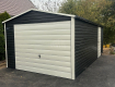 Ogłoszenie - Garaż blaszany 3,5x5m Brama uchylna - drzwi - sosna norweska - drewnopodobny - biały - rynny - dach dwuspadowy TS1007 - Mysłowice - 8 790,00 zł
