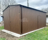 Ogłoszenie - Garaż blaszany 4x6m - brama dwuskrzydłowa - drzwi - ciemny orzech - drewnopodobny - dach dwuspadowy TS1018 - Malbork - 10 400,00 zł