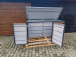 Ogłoszenie - Zabudowa koszy na śmieci wiata śmietnikowa obudowa kubłów 177x65x110 cm 3x120L antracyt + jasny orzech TS953 - Tychy - 3 300,00 zł