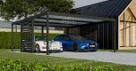 Ogłoszenie - CarPort PREMIUM - Wiata samochodowa 6x5 Antracyt Zabudowa - TS1036 - Gryfice - 19 800,00 zł