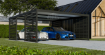 Ogłoszenie - CarPort PREMIUM - Wiata samochodowa 6x5,5 Antracyt Zabudowa - TS1033 - Kościerzyna - 18 600,00 zł