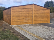 Ogłoszenie - Garaż blaszany 6x6,5m - bramy uchylne - jasny orzech - drewnopodobny - rynny - dach dwuspadowy TS932 - Konin - 15 790,00 zł