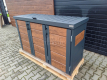 Ogłoszenie - Zabudowa koszy na śmieci wiata śmietnikowa obudowa kubłów 177x65x110 cm 3x120L antracyt + jasny orzech TS953 - Tychy - 3 300,00 zł