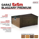 Ogłoszenie - Garaż Blaszany dwuspadowy 5x5 Ciemny Orzech PREMIUM brama uchylna - Szczytno - 9 000,00 zł