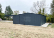 Ogłoszenie - Garaż blaszany 7x7,5m + wnęka 2,5m - 2x brama dwuskrzydłowa - 2x okno - antracyt -  dach dwuspadowy  GP481 - Poznań - 16 300,00 zł