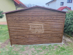 Ogłoszenie - Garaż blaszany 4x6m - Brama uchylna - drzwi - okno - ciemny orzech - drewnopodobny - dach dwuspadowy GP446 - Białogard - 8 200,00 zł
