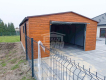 Ogłoszenie - Garaż blaszany 6x6m - Brama uchylna - drzwi - 2x okno - jasny orzech - drewnopodobny - rynny - dach dwuspadowy GP447 - Jarocin - 14 750,00 zł