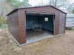 Ogłoszenie - Garaż blaszany 5,5x6m - Brama uchylna - drzwi - Ciemny orzech - drewnopodobny - dach dwuspadowy GP520 - Sopot - 12 990,00 zł