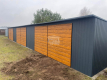 Ogłoszenie - Rząd garaży Garaż blaszany 18x5m 3x brama dwuskrzydłowa drzwi drewnopodobny dach GP525 - Gryfice - 22 900,00 zł