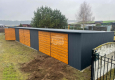 Ogłoszenie - Rząd garaży Garaż blaszany 18x5m 3x brama dwuskrzydłowa drzwi drewnopodobny dach GP525 - Gryfice - 22 900,00 zł