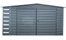 Ogłoszenie - Schowek - Domek Ogrodowy 4x3m + Wiata 0,5m - Brama Dwuskrzydłowa - Antracyt - Dach dwuspadowy GP419 - Ząbki - 4 850,00 zł