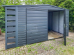 Ogłoszenie - Schowek - Domek Ogrodowy 4x3m + Wiata 0,5m - Brama Dwuskrzydłowa - Antracyt - Dach dwuspadowy GP419 - Ząbki - 4 850,00 zł