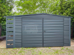 Ogłoszenie - Schowek - Domek Ogrodowy 4x3m + Wiata 0,5m - Brama Dwuskrzydłowa - Antracyt - Dach dwuspadowy GP419 - Ząbki - 4 850,00 zł