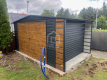 Ogłoszenie - Schowek Domek Ogrodowy  4x3m +Wiata 0,5m Brama dwuskrzydłowa Drewnopodobny dach Dwuspadowy PLG185. Miniaturka 2