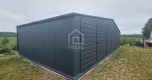 Ogłoszenie - Garaż blaszany 10x6m - 3x Brama - Rynny - Antracyt - Dach dwuspadowy PLG184. Miniaturka 3