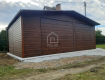 Ogłoszenie - Garaż blaszany 7x6m - 2x Brama - ciemny orzech - drewnopodobny - Dach dwuspadowy - rynny PLG169. Miniaturka 2