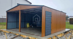 Ogłoszenie - Garaż blaszany 6x6 2x Brama + drzwi  jasny orzech drewnopodobny + antracyt Dach dwuspadowy PLG110 - Lublin - 9 550,00 zł