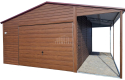 Ogłoszenie - Garaż blaszany 4x6m + wiata 1,5m - brama uchylna - drzwi - ciemny orzech - drewnopodobny - dach dwuspadowy TS1065. Miniaturka 1